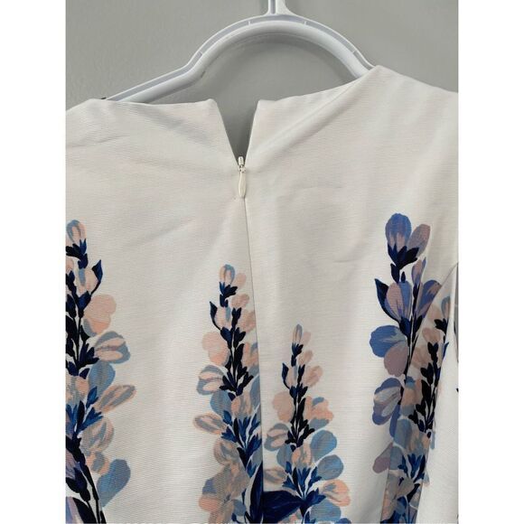 Eliza J Women's Fit Flare Style Woven Faille Sleeveless Vneck Floral Dress 0 NWT - Picture 7 of 7